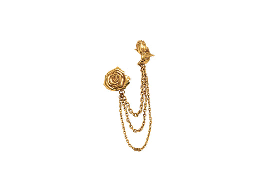 Rosa Rosa Caos gold rose charm with triple chain