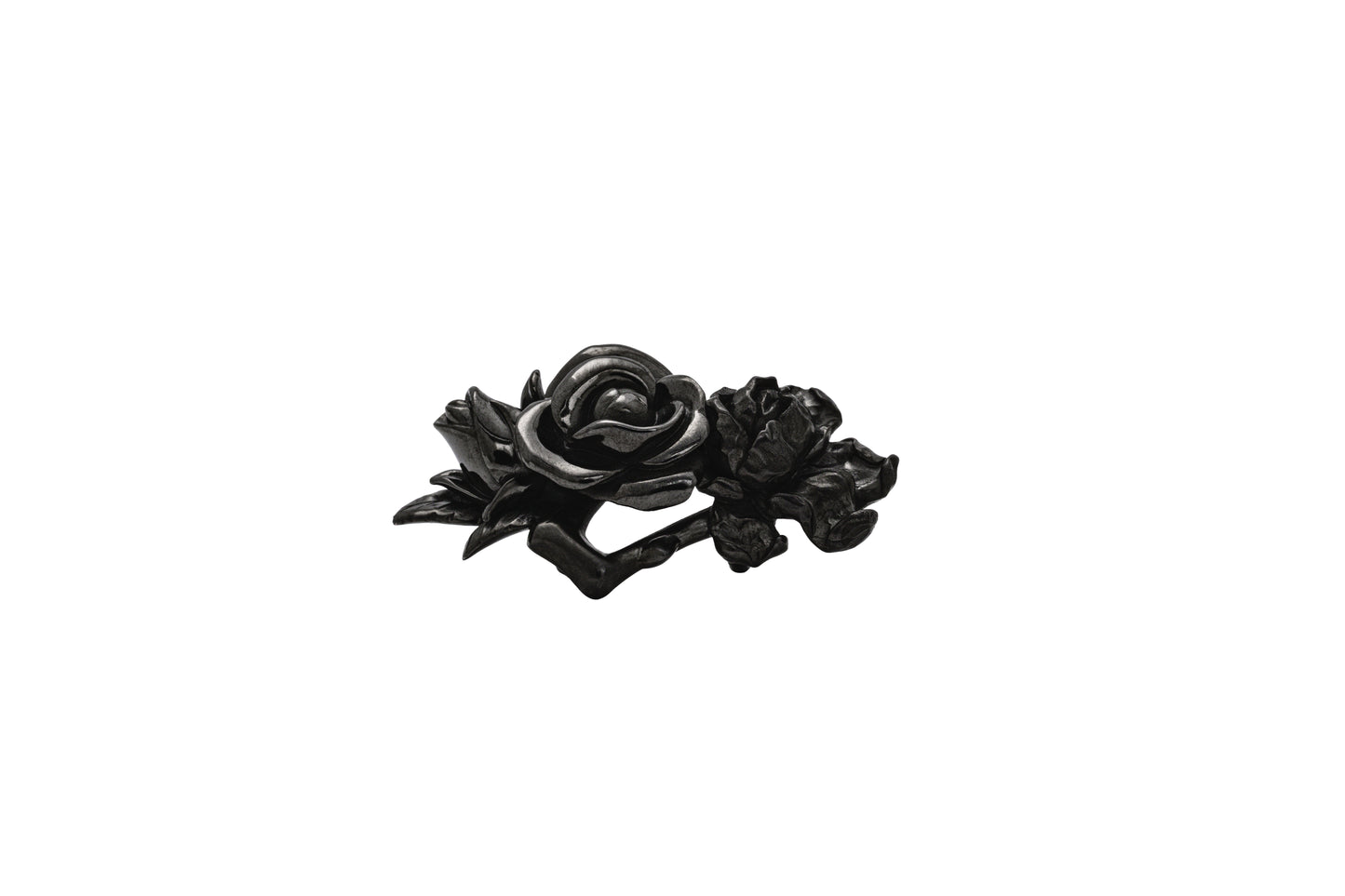 Black rose shoe lace charm