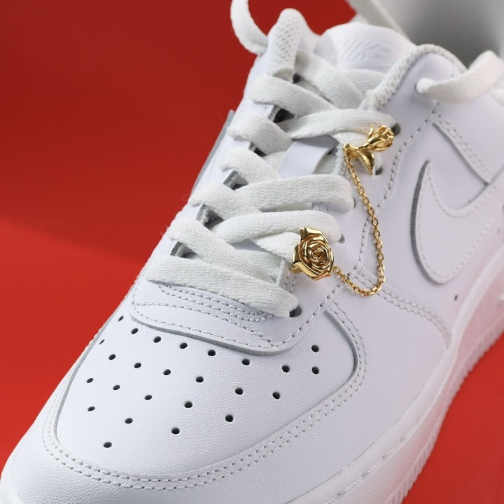 Gold rose charm with chain gothic jewelry accessory