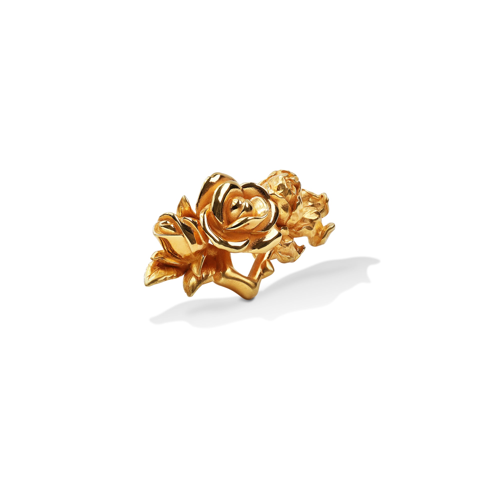 Gold rose shoe lace charm
