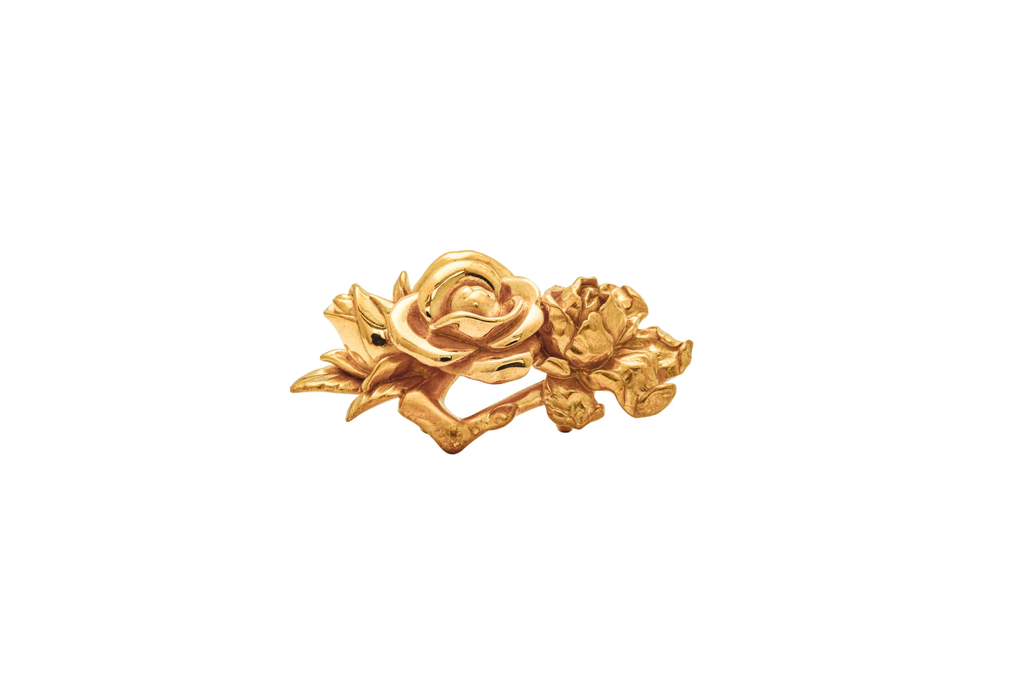 Gold rose shoe lace charm