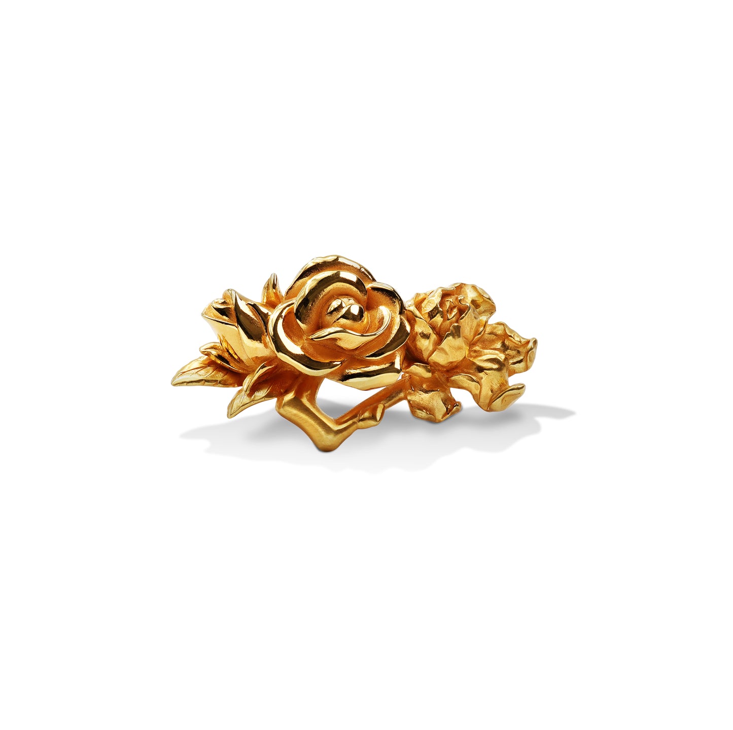 Gold rose shoe lace charm