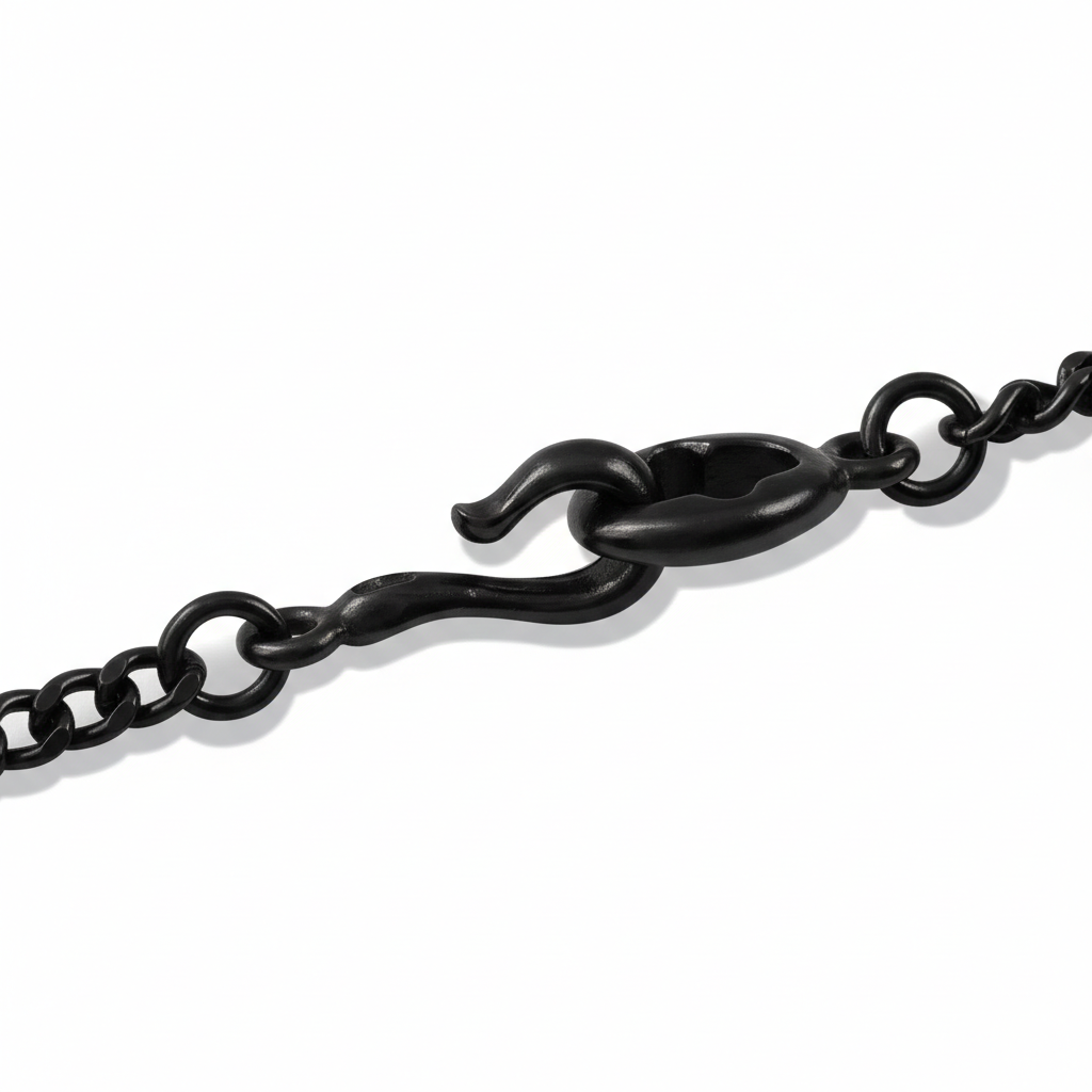 Layered black chain necklace clarte 1