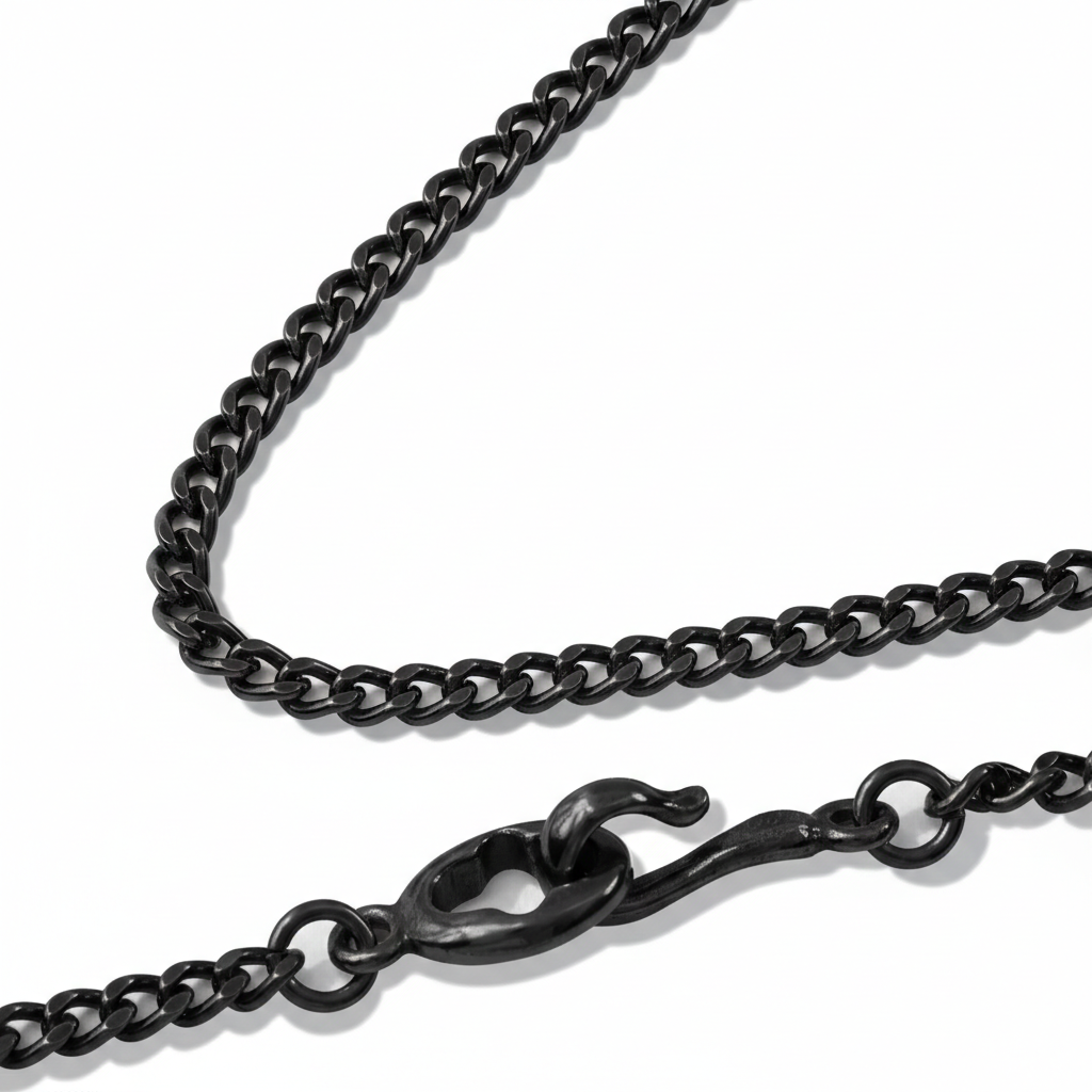 Layered black chain necklace clarte