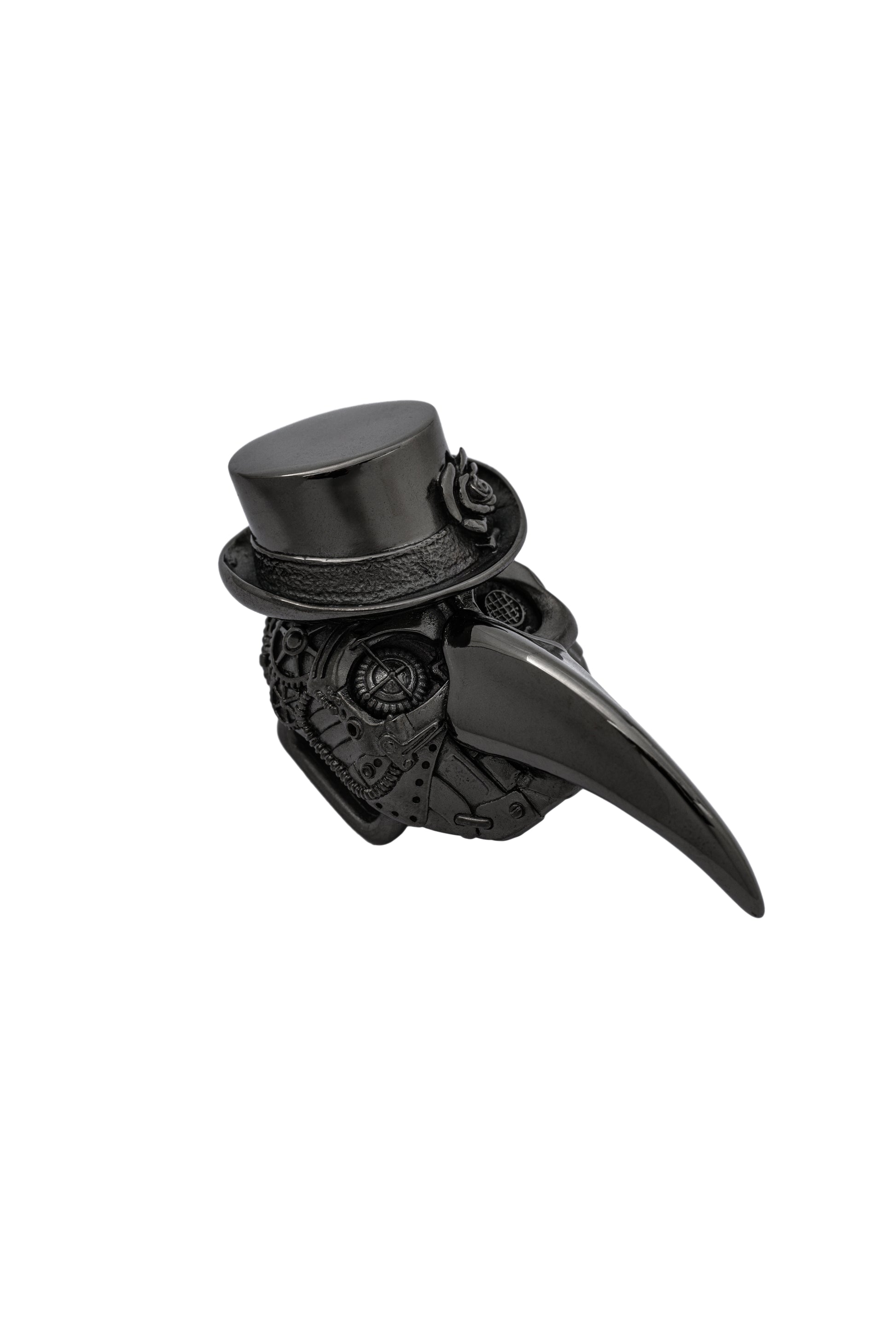 Masquerade plague doctor black ring on black flower background