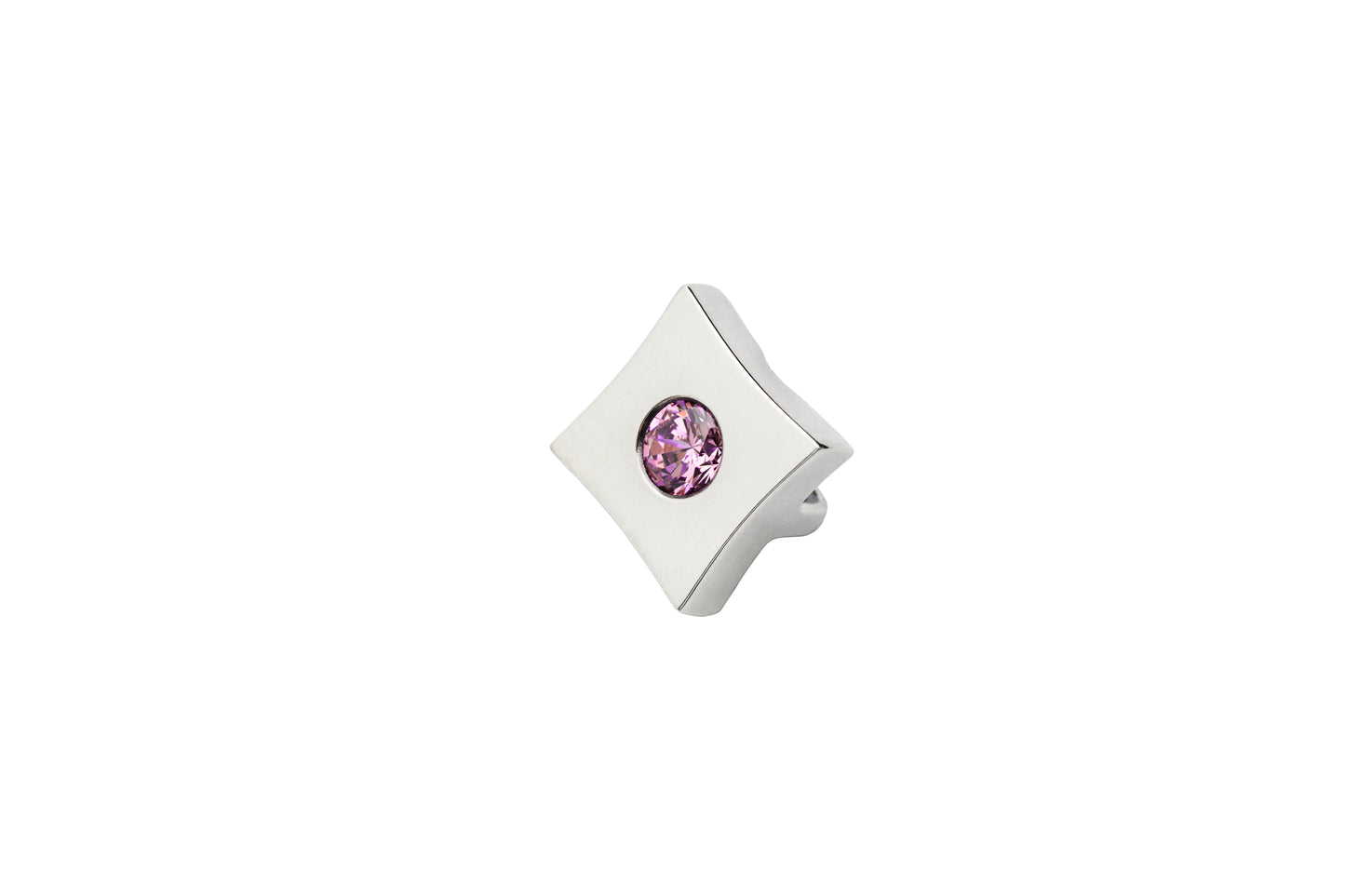 Quadrads silver gem pink