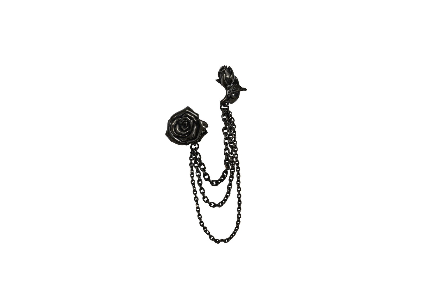 Rosa Rosa Caos black rose charm with triple chain