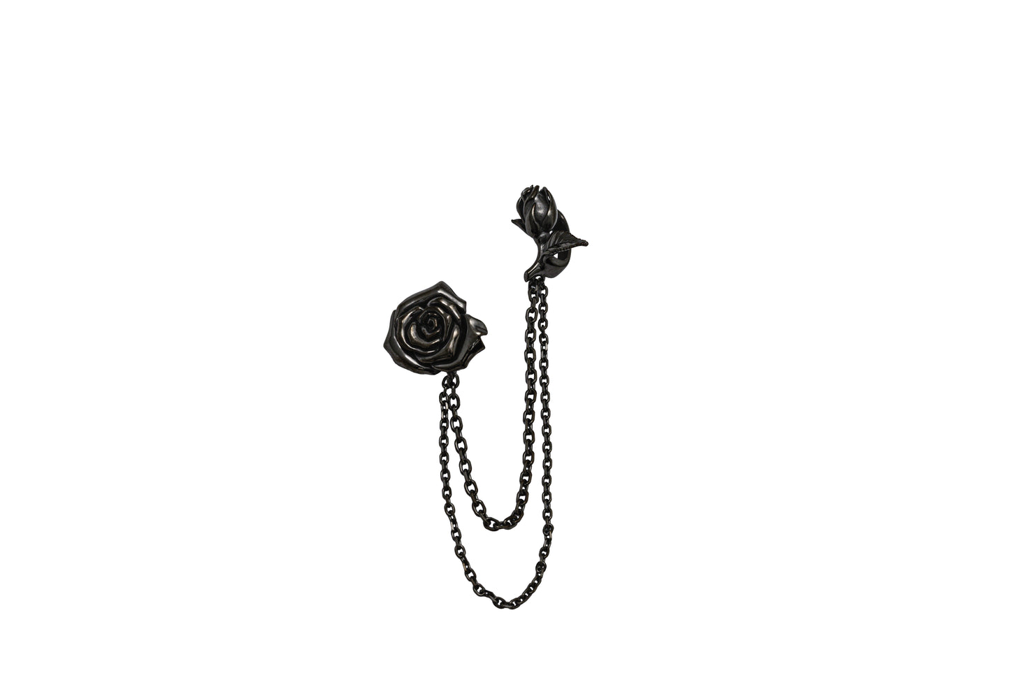 Rosa Rosa Doppio black rose charm with double chain