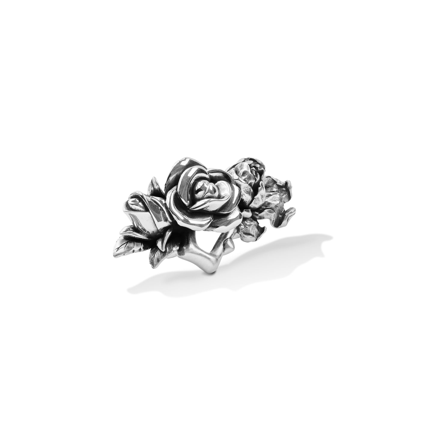 Silver rose shoe lace charm