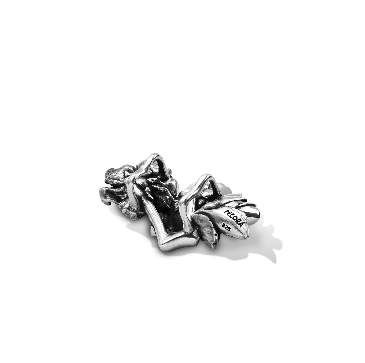Silver rose shoe lace charm