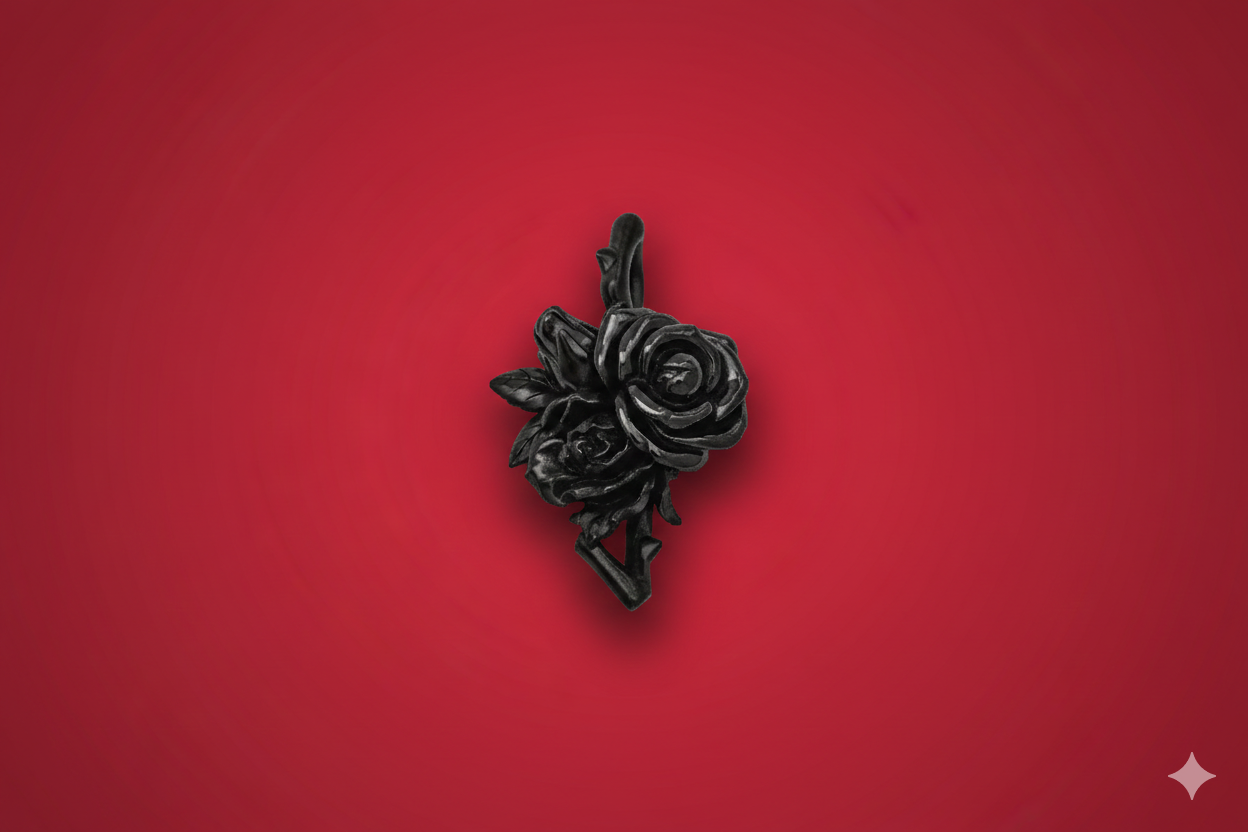 black rose jewelry piece