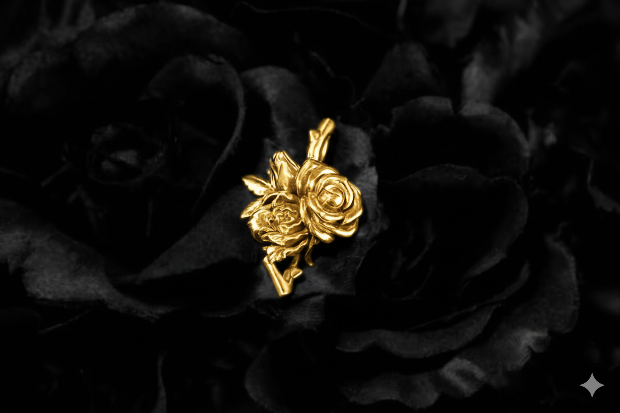 gold rose jewelry piece