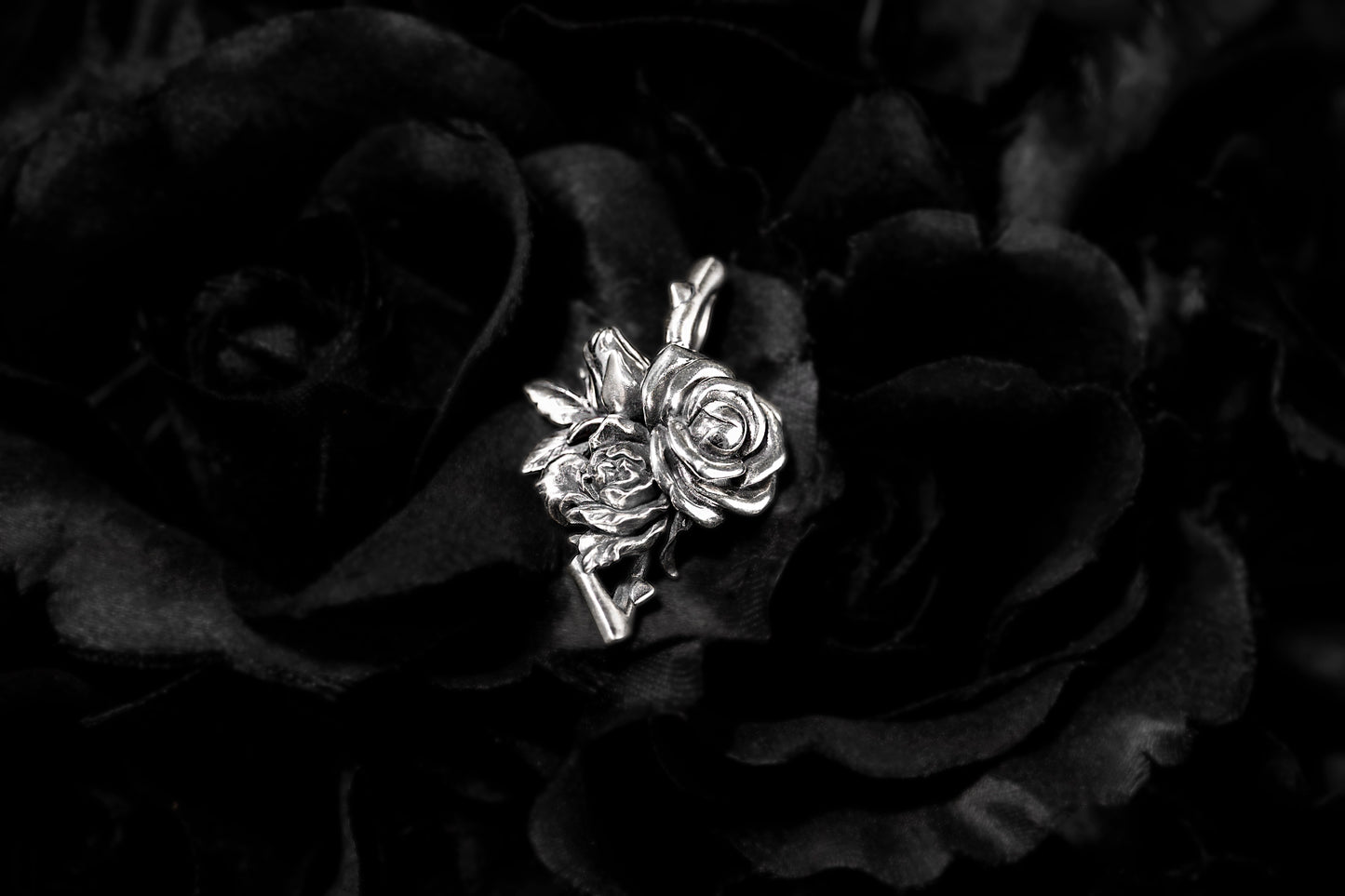 silver rose jewelry piece