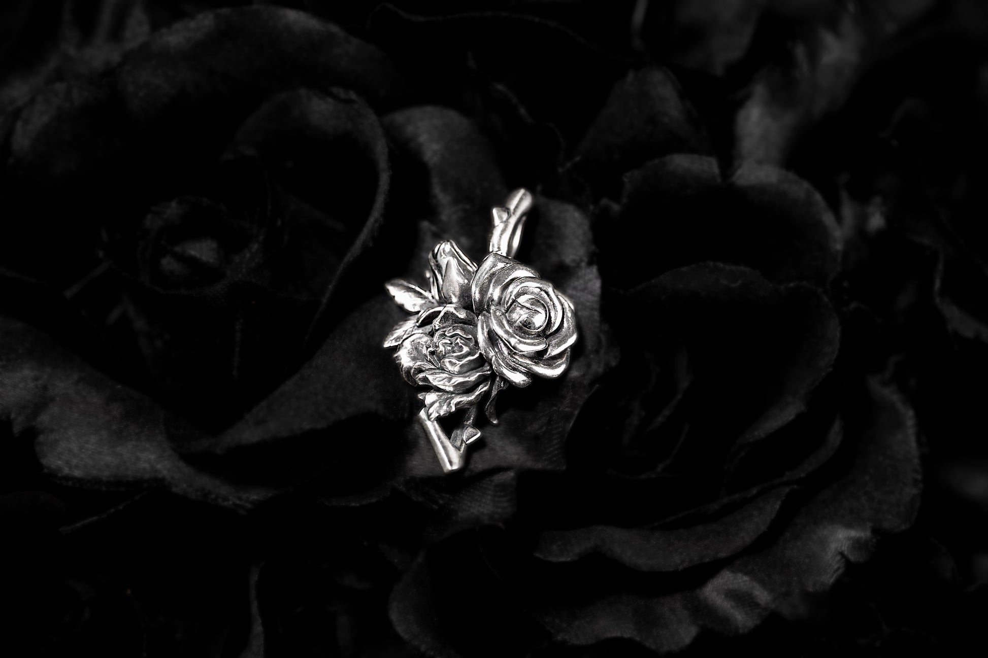 silver rose jewelry piece